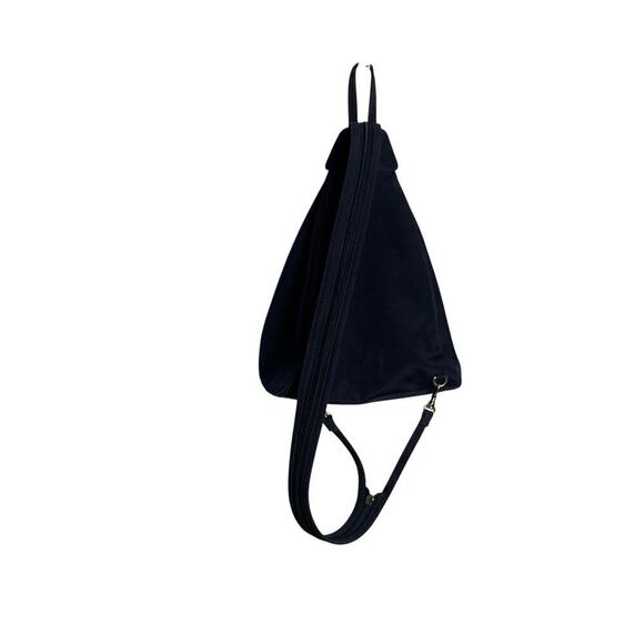 Liz Claibourn's Villager Black Fabric Triangle Sling Bag - Picture 2 of 7